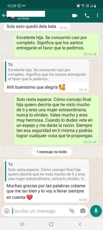Testimonio de consulta espiritual llanera